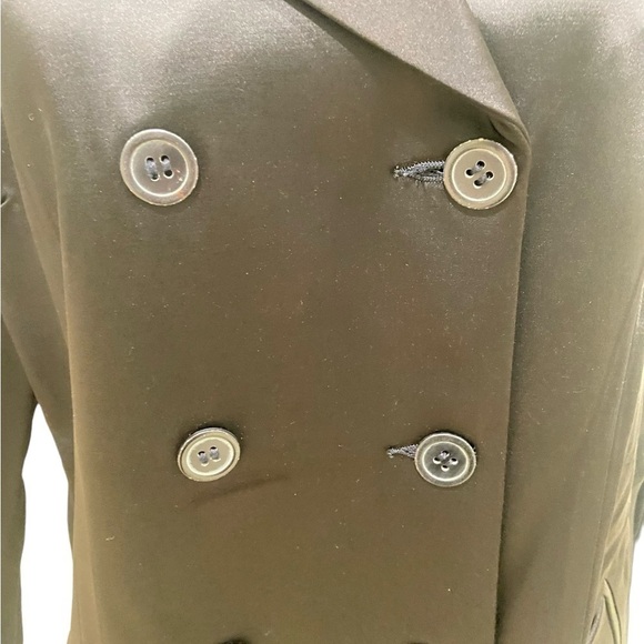 Vintage 1990’s Lat Naylor Think Tank black satin lined trench  jacket coat 16 - Picture 6 of 11